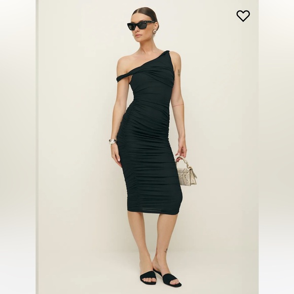 Reformation Alycia Knit Midi Dress in Black - Picture 3 of 11